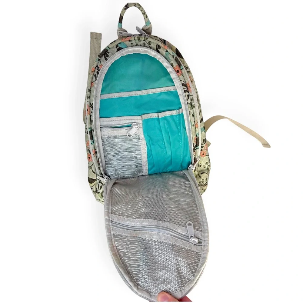 Dakine Cosmo 6.5L Mini Backpack Green Bird Floral Print Travel Bag Embroidered
